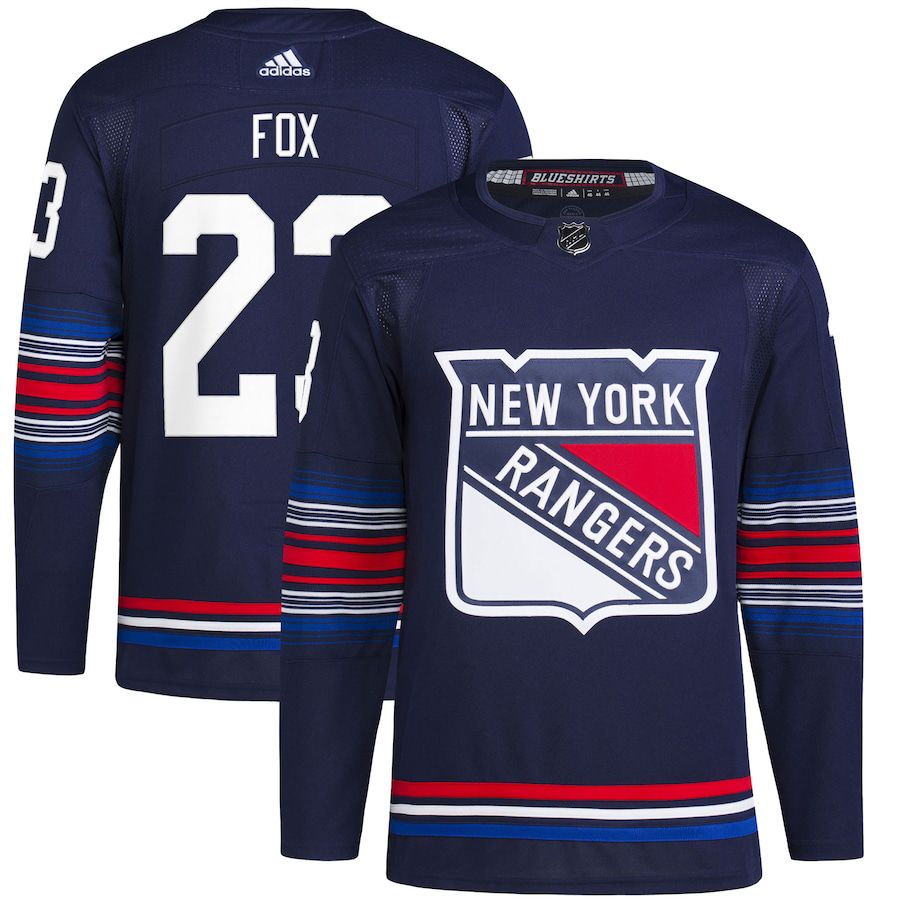 Men New York Rangers 23 Adam Fox adidas Navy Alternate Authentic Primegreen Player NHL Jersey